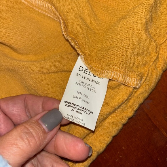 DÈLUC Yellow Button‎ Up Crop Jacket XS Drawstring Lightweight Cotton Blend - Picture 4 of 13